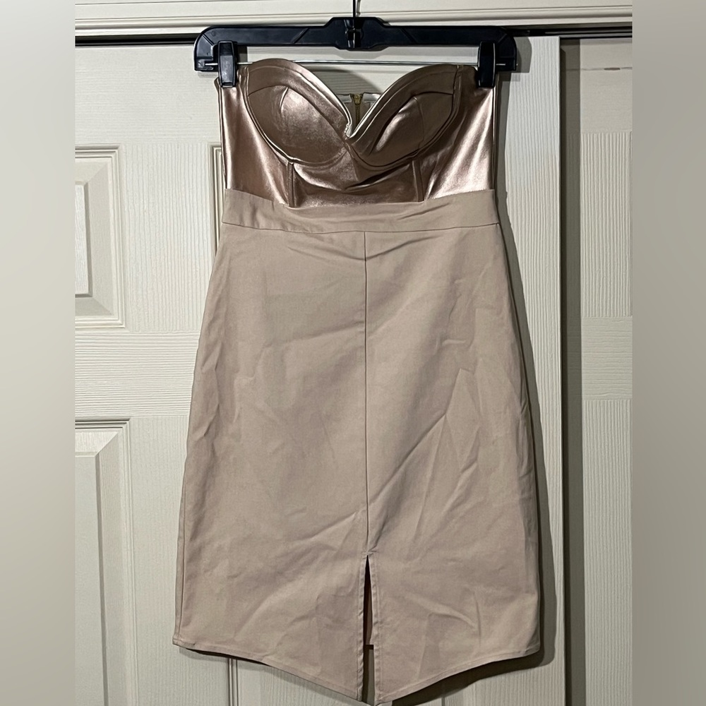 Guess Kandace Bustier Dress.  Size-S.  Color-Rose Gold.  New with Tags.